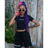 Technostoff nocturnal Crop Top für Ladies in schwarz